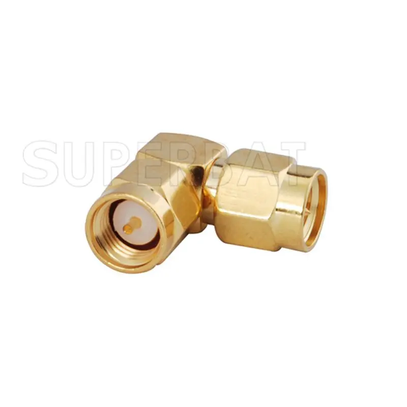 

Superbat 5 pcs SMA Adapter SMA Plug to SMA Male Right Angle RF Coaxial Connector