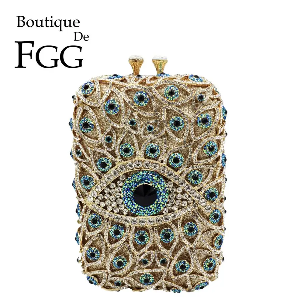 Boutique De FGG Evil Eye женский клатч с бриллиантами вечерние кошельки и сумочки свадебные