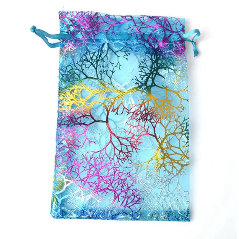 

20pcs/lot Drawable Gold Foil Organza Bags Favor Wedding Christmas Gift Bag Jewelry Packaging Bags Pouches