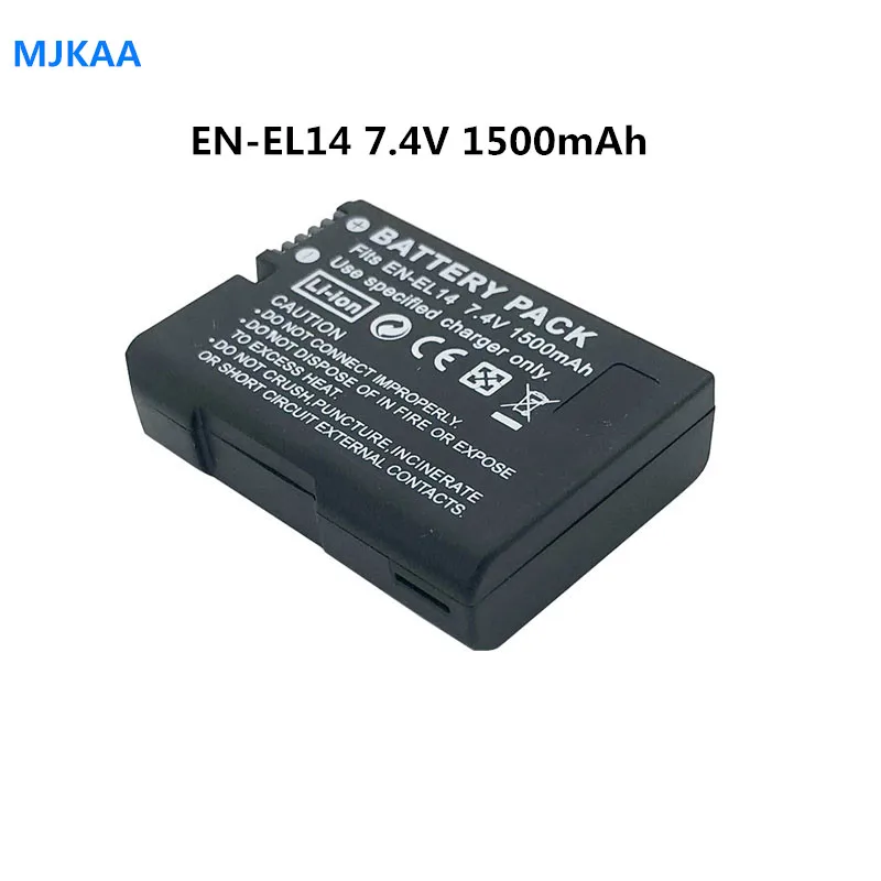 1 шт. 7,4 V 1500 мА/ч, EN-EL14 батареи D5200 D3100 D3200 D5100 P7000 P7100 MH-24 Камера Батарея для Nikon ENEL14