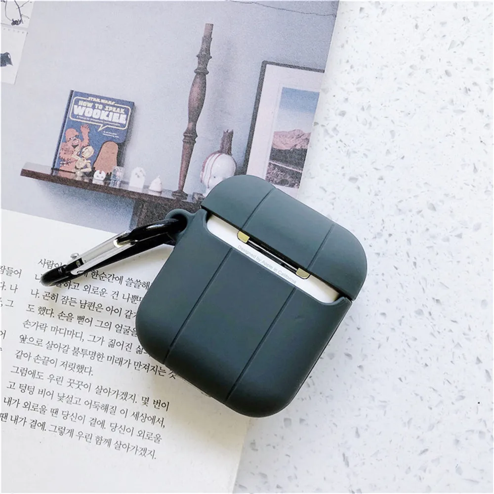 Силиконовый чехол для Apple Airpods 1/2, беспроводные Bluetooth наушники для kingd, защитный чехол с кольцом-пряжкой