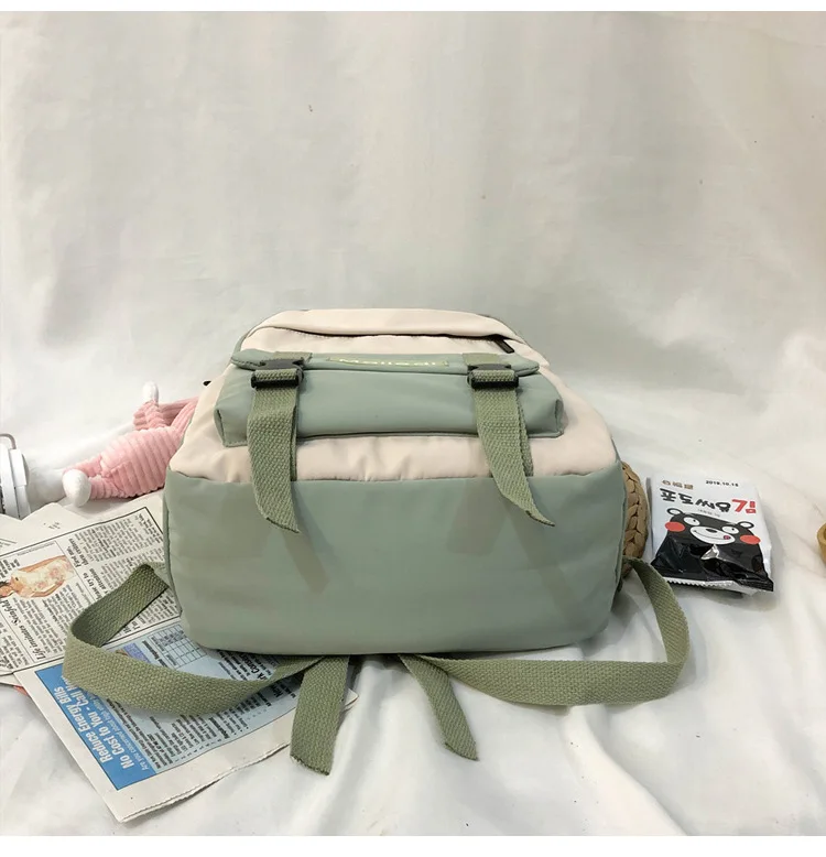 Экологичный Зеленый Нейлоновый Рюкзак на молнии с мультипликационным рисунком