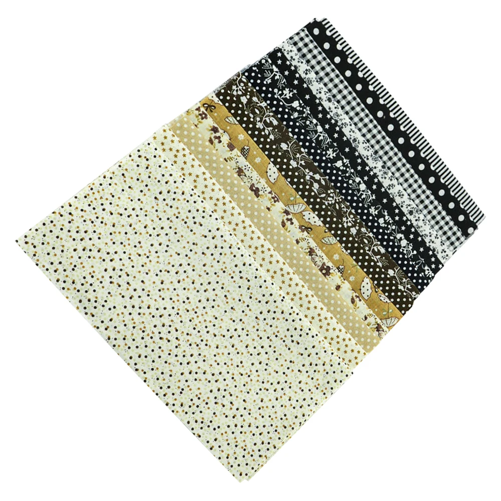 Стеганое одеяло в горошек с цветком кофейного цвета 100% хлопок 14 шт. 20x24 см|fat