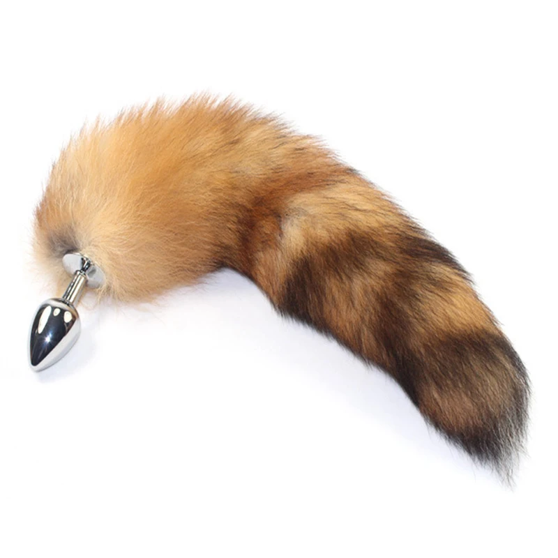 Лисий хвост металлический анальный секс игрушка эротическая без вибратора