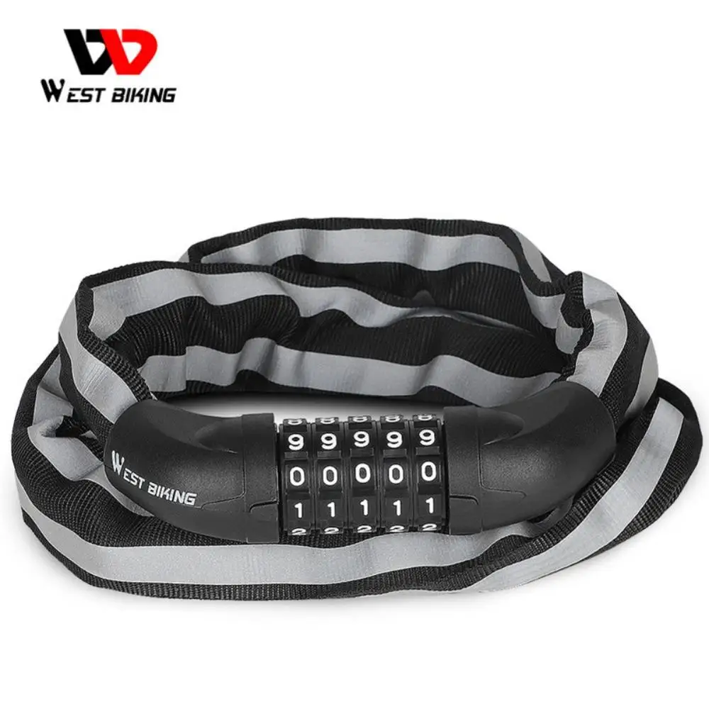 WEST BIKING Противоугонный замок Светоотражающие MTB велосипеда код Комбинации шлем