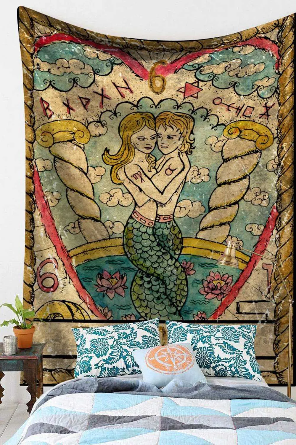 Декор психоделический гобелен Медуза классический Греческий миф солнце бог руки