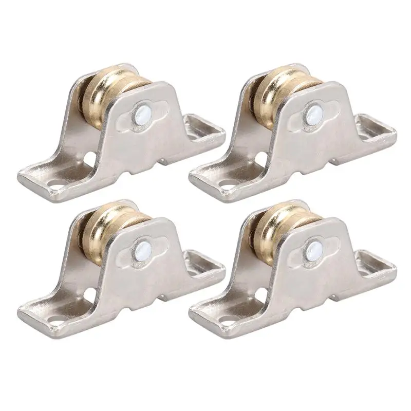 

4Pcs Metal Roller Wheels Single Bearings Window Sash Pulley Rod Rollers Alloy Curtain Rail Track Wheels For Window Door Shower