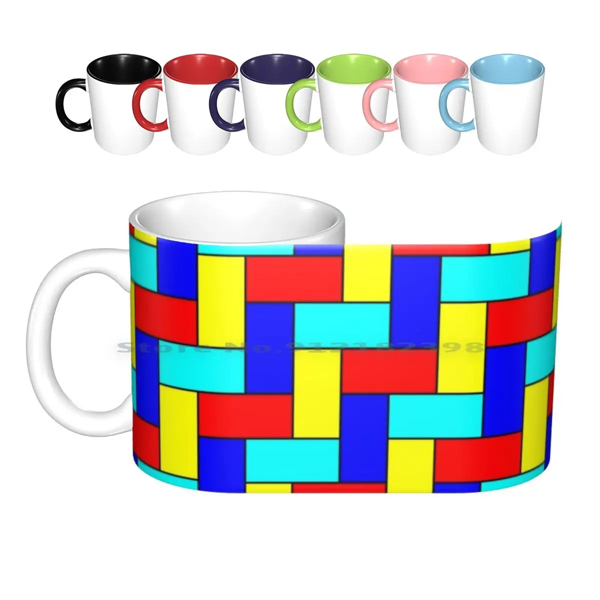 

Vintage Multicoloured Pattern Ceramic Mugs Coffee Cups Milk Tea Mug Vintage 80s 70s Pattern Gaming Cute Tumblr Hipster Adorable