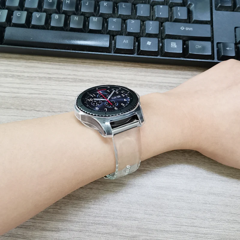 Ремешок прозрачный и чехол для Samsung Galaxy Watch 5/Pro/4/Classic гибкий браслет из ТПУ с