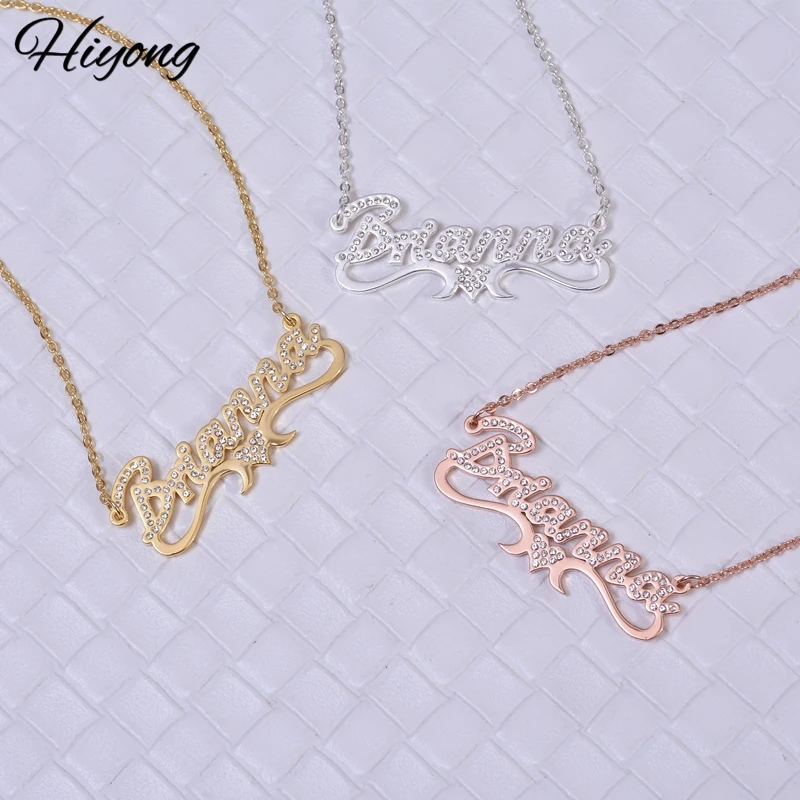 Hiyong ожерелья с именем на заказ ожерелье именной табличкой персонализированные