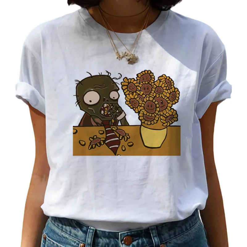 Van Gogh Рисование маслом Harajuku футболки женские Van Goghing Van Gone Забавные футболки 90s футболка с изображением модные футболки женские - Цвет: 8493