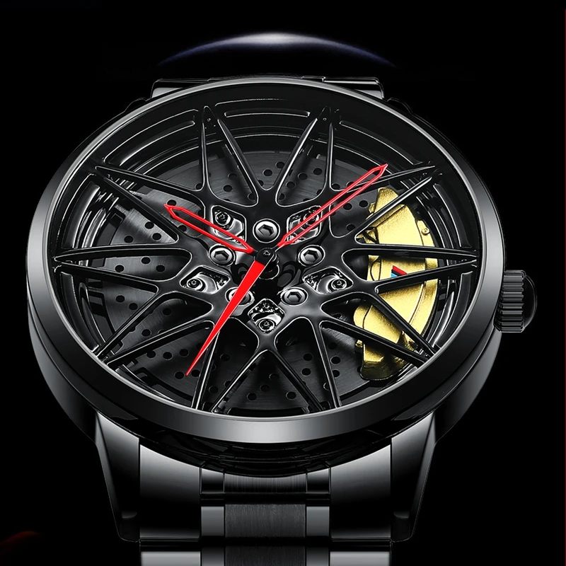 

2022 Unique Men's Watches Waterproof Wheel Watch Car Rim Watch Quartz Men's Sports Watches For Men Clock Relogio Masculino