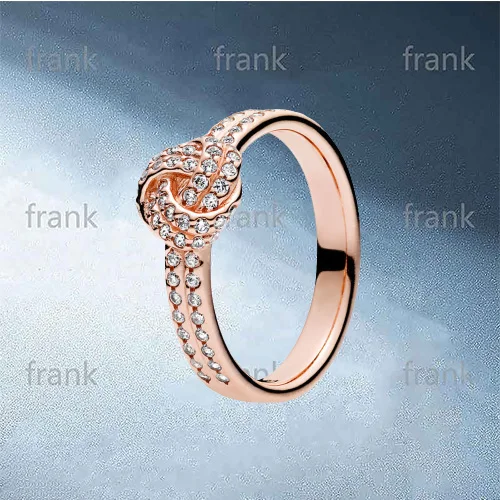 

180997CZ ROSE SPARKLING LOVE KNOT RING