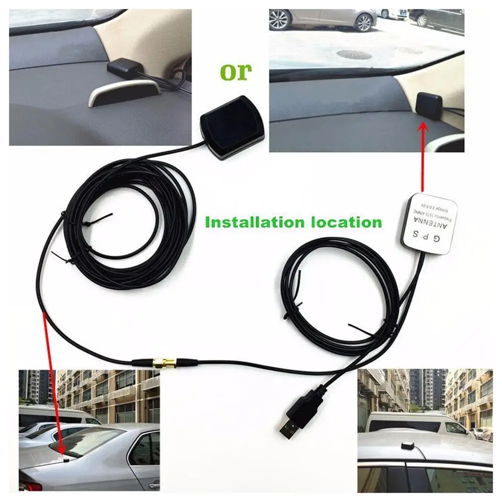 5V USB автомобильная антенна с GPS усилитель приемника ретранслятор Навигационный Комплект для телефонов на базе Android с Bluetooth с установить фиксированный двухсторонний скотч