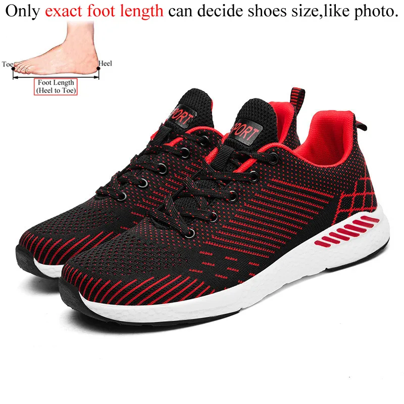 Black Red Спортивная обувь для бега, мужские кроссовки, chaussure homme basket, мужские кроссовки, большие размеры, уличный светильник, дышащие, heren schoenen - Color: Black Red