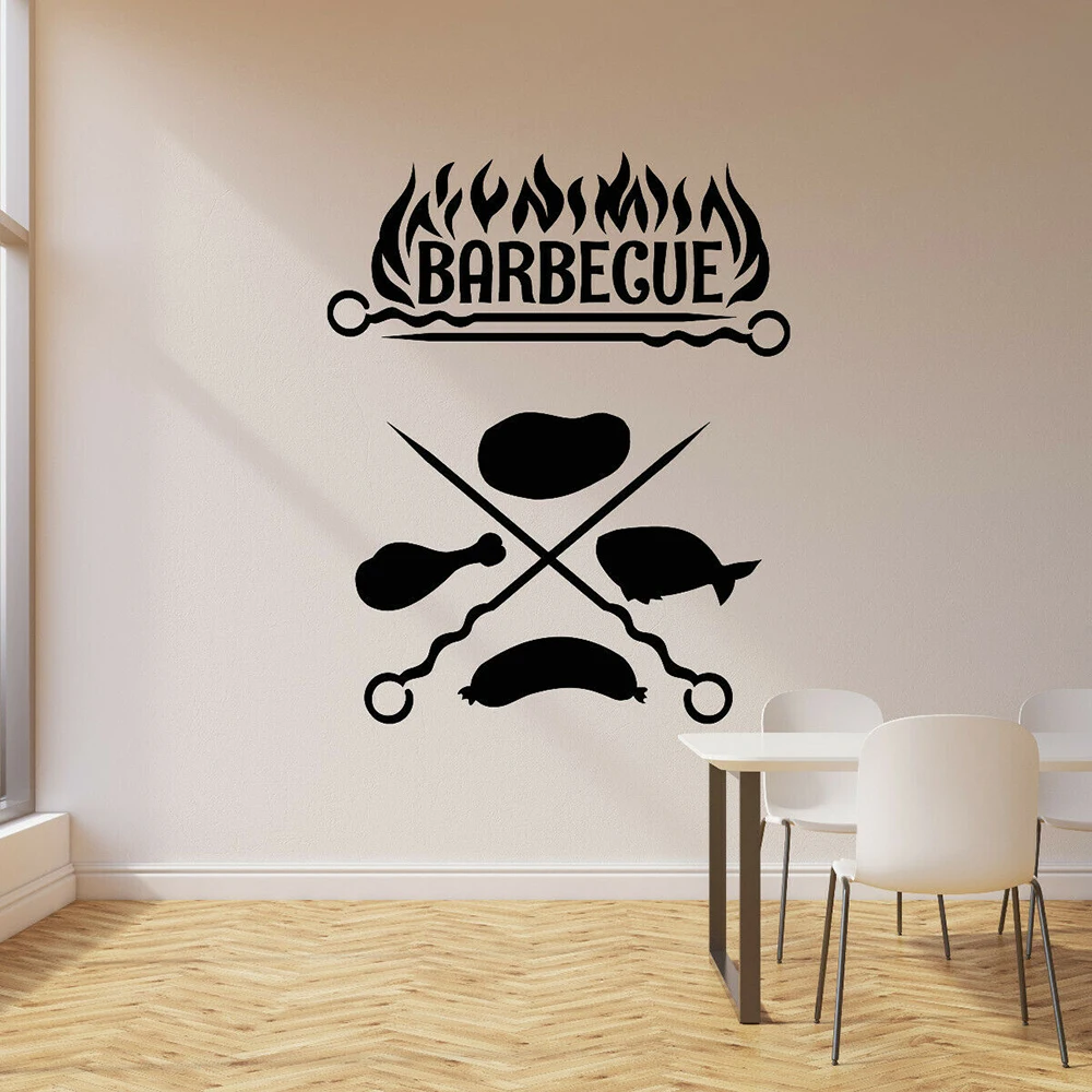 Настенная Наклейка для барбекю художественный виниловый стикер на дверь и окно