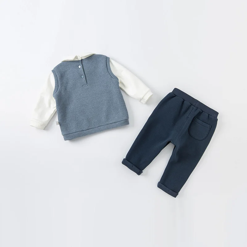 DB19027 модный осенний комплект одежды для маленьких мальчиков в стиле пэчворк со