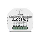 Умный светильник ключатель света Tuya ZigBee 3,0, релейный модуль, 2 группы Zigbee + RF, модуль переключателя, пульт дистанционного управления для умного дома, для Alexa, Google Home