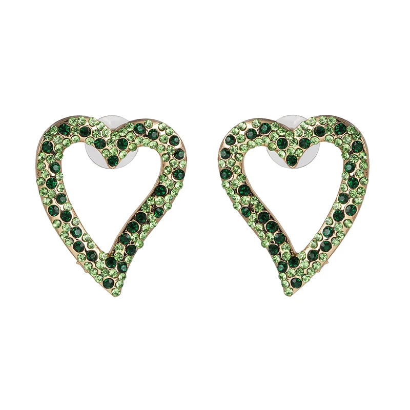 AOTEMAN Ретро мода выдалбливают сердце серьги гвоздики женские кристалл шпильки