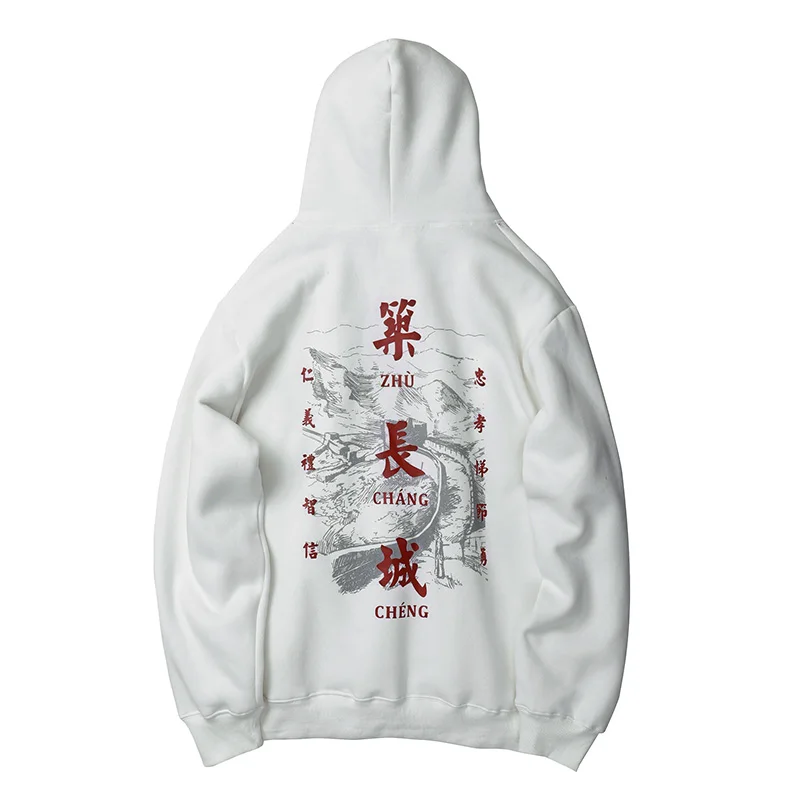 2019 Новая китайская толстовка с персонажем хип хоп Уличная одежда Свитшот со