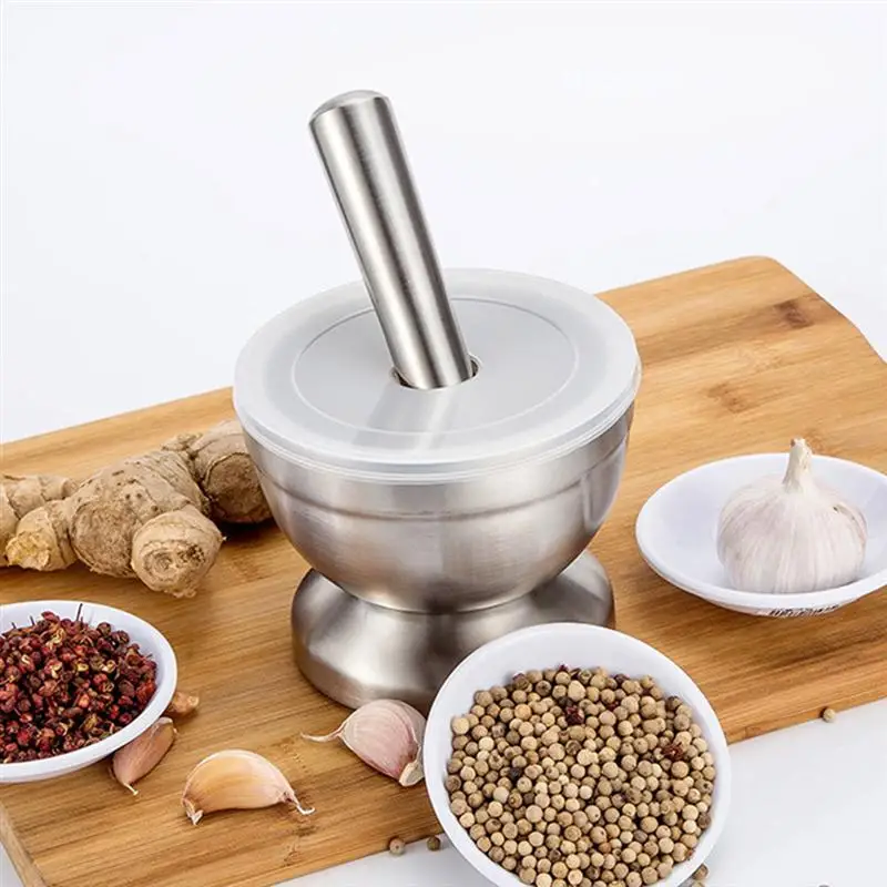 

Stainless Steel Garlic Pounder Medicine Pounding Tank Pressure Garlic Mashed Garlic Masher Grinder Mortar Daosuan Device