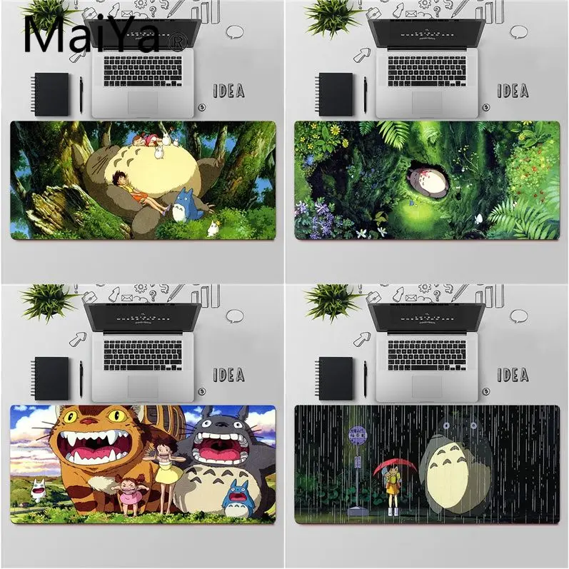 

Maiya Высокое качество Мой сосед Тоторо Аниме Блокировка края коврик для мыши игра бесплатная доставка большой коврик для мыши клавиатуры ков...