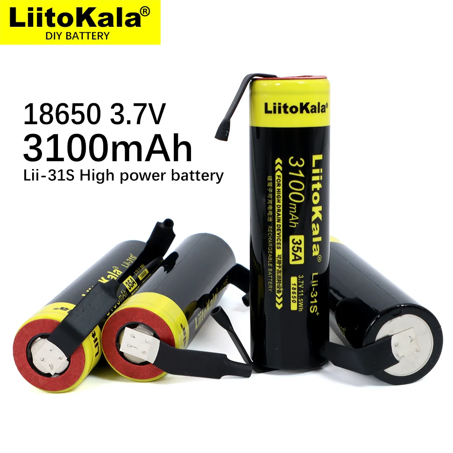 Аккумулятор LiitoKala Lii-31S 18650 литий-ионный аккумулятор 3 7 в/4 2 в 3100ма 35 А для высокой