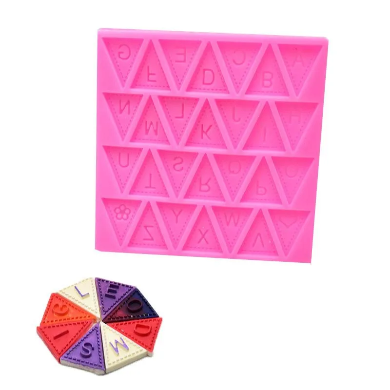 1 шт. форма для выпечки тортов DIY треугольные Алфавит силиконовая помады 26