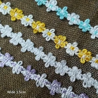 1yards embroidery lace fabric 1 5cm lace ribbon trim guipure laces trimmings fabric sewing applique collar trims dentelle pq22