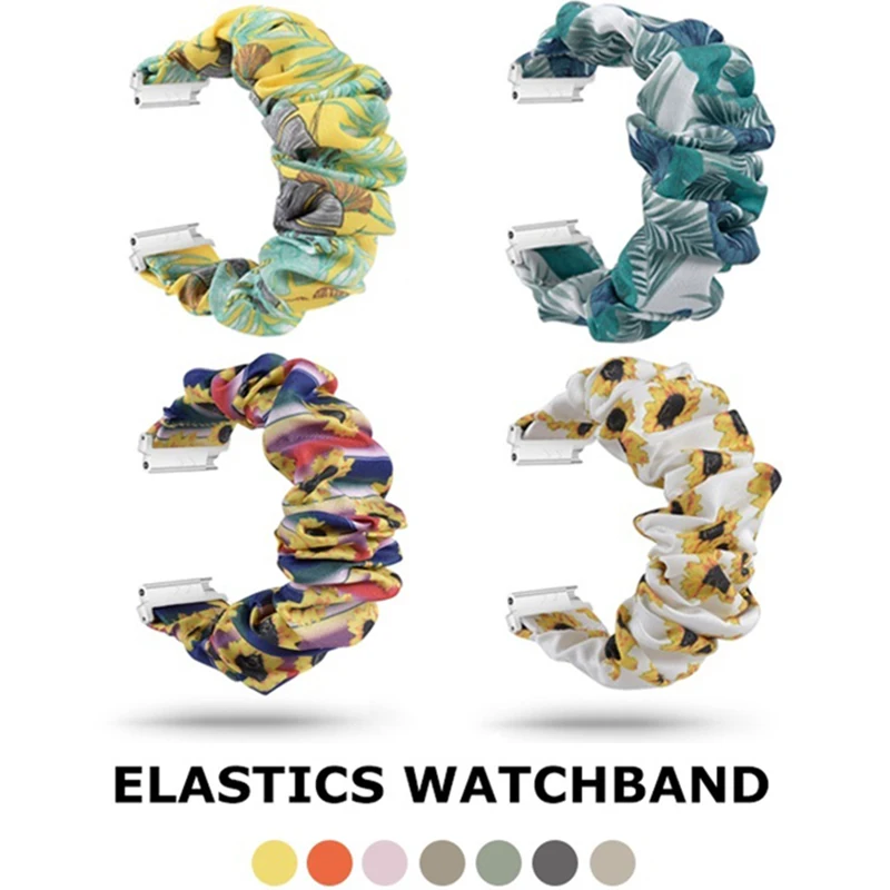 Scrunchie Elastic Soft Fabric Smart Watch Band for Fitbit Versa 2 ersa/Versa 2/Versa Lite Replacement hair Wristband Women | Наручные