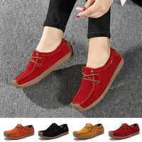 fashion women suede loafer outdoor walking shoes casual handsewn slip on flats sneakers