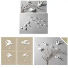 1 шт. 3D керамические фрески в виде птиц, настенные украшения, ремесла, украшения для дома, новейшие фигурки и миниатюры, декоративные поделки