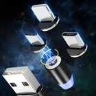 Светодиодный магнитный USB-кабельMicro USB  Type-C для iPhone X Xs Max, магнитное зарядное устройство для Samsung, Xiaomi, Pocophone USB C