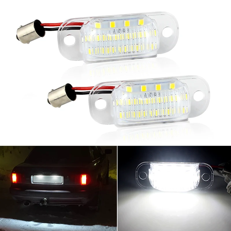 

2pcs LED Car License Plate Lights Led Number Light Lamps For Audi 80 B4 91-95/Cabridet (type 8g) 91-00/100 C4 90-94/A6 C4