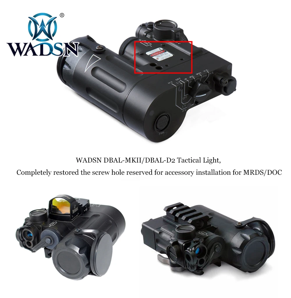 WADSN страйкбол DBAL-D2 Многофункциональный тактический флэш-светильник IR лазерный