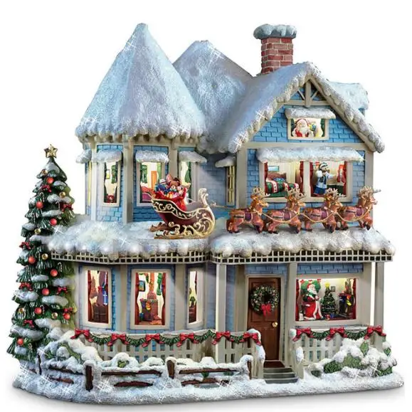 Алмазная 5d-картина рождественский дом круглые/квадратные стразы полностью