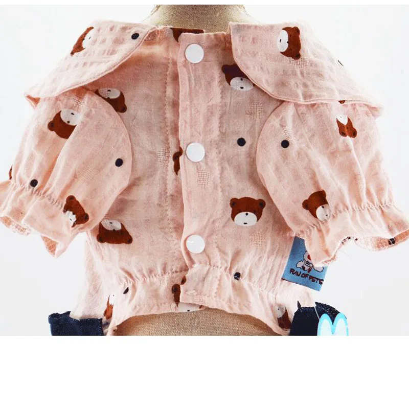 Одежда для домашних животных с милым медведем платья собак летняя рубашка