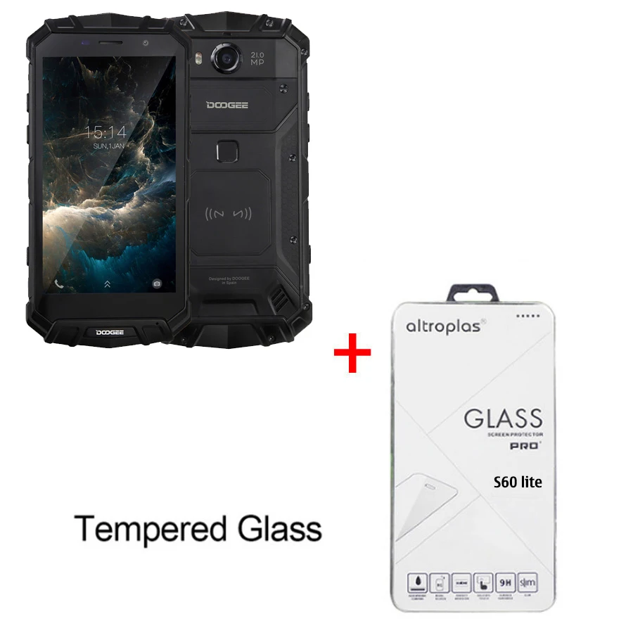 Black n Film DOOGEE S60 Lite IP68 вода 5580 мАч Беспроводная зарядка 12V2A Быстрая зарядка 5,2 ''FHD MT6750T Восьмиядерный 4 ГБ 32 ГБ смартфон 16,0 Мп камера - Цвет: Black n Film