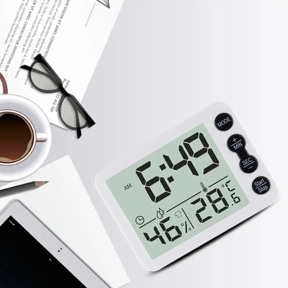 Комнатный Измеритель температуры и влажности большой экран часы творческий