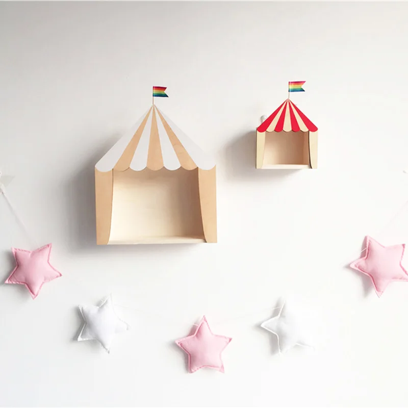 Натуральный Деревянный цирковой домик в скандинавском стиле настенный орнамент