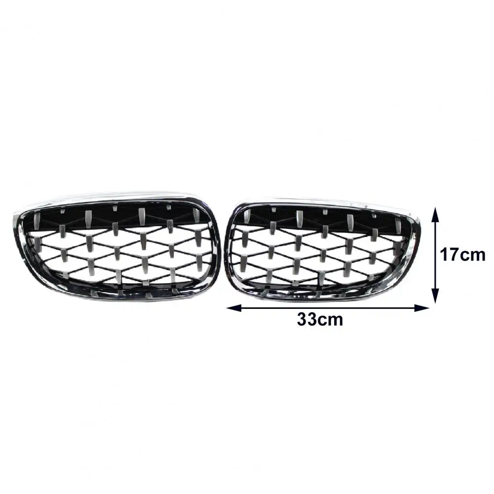 

2Pcs Kidney Grill Wear-resistant Anti-scratch Electroplating Meteor Front Center Grille Replacement for BMW 3 Series E92 06-09