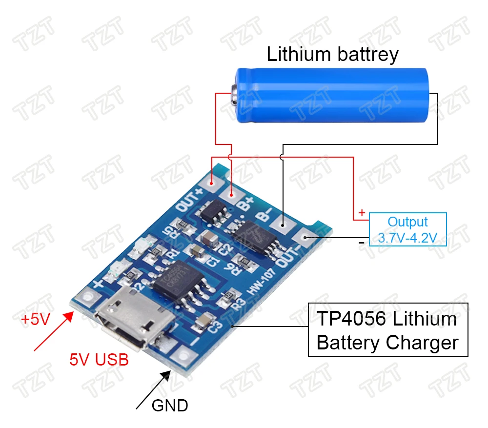 Type-c/Micro USB 5V 1A 18650 TP4056 модуль зарядного устройства для литиевых батарей зарядная плата с двухканальная видеокамера с защитой функции 1A литий-ионный аккумулятор