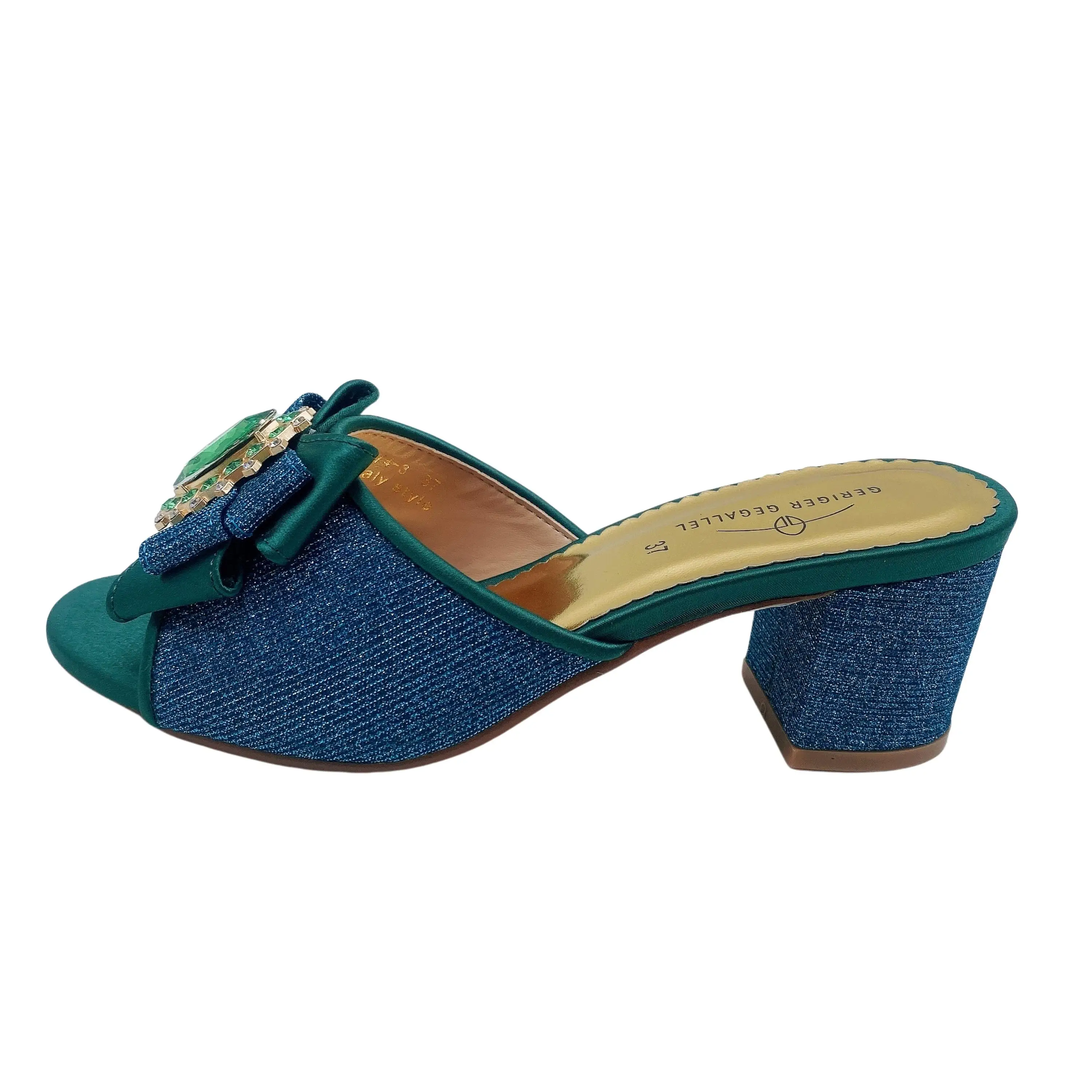 Женские туфли без задника Дизайнерские летние на массивном каблуке с цветочным