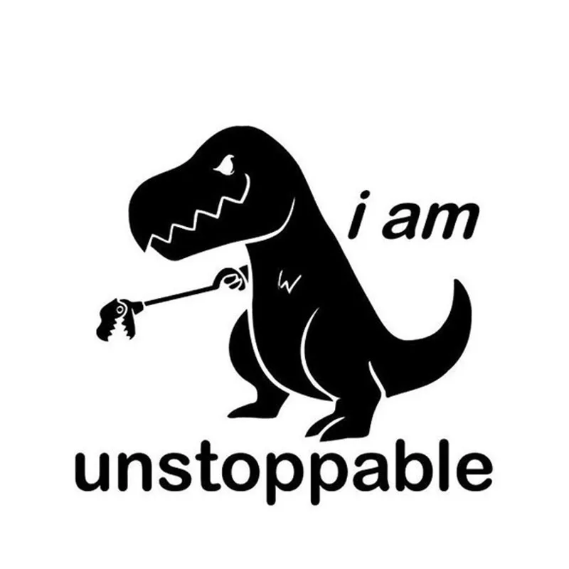 

Car Sticker Lovely Cartoon I Am Unstoppable Automobiles Motorcycles Exterior Accessories Dinosaur PVC Decals