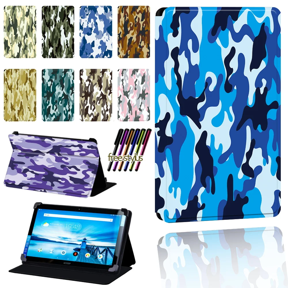 

Camouflage Case for Lenovo Smart Tab P10 "/ P10 LTE 10.1" Folding Folio Scratch Resistant Tablet Sleeve Pouch Shell+Stylus