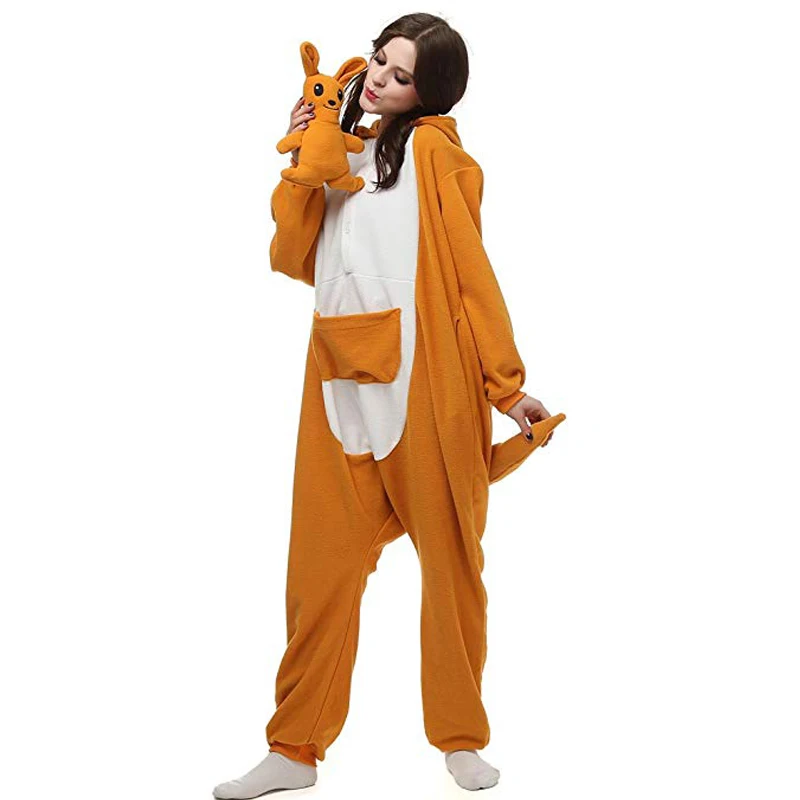 

Kangaroo Unisex Adult One-Piece Pajamas Cosplay Cartoon Adult Onesies Animal Sleepwear for Pyjamas Christmas Halloween Costume