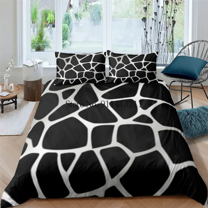 Комплект постельного белья из 2/3 предметов роскошный с геометрическим принтом