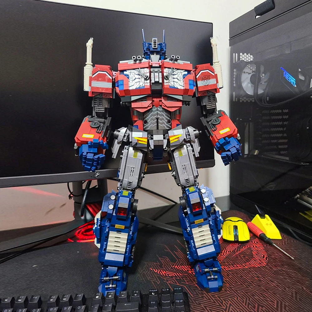 Робот трансформер Optimus грузовик Moc модульные кирпичи модель трансформер|Блочные