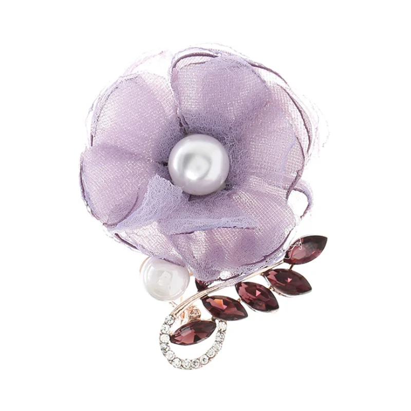 Подарок на Новый год для женщин инкрустация из жемчуга в ткань брошь цветок с