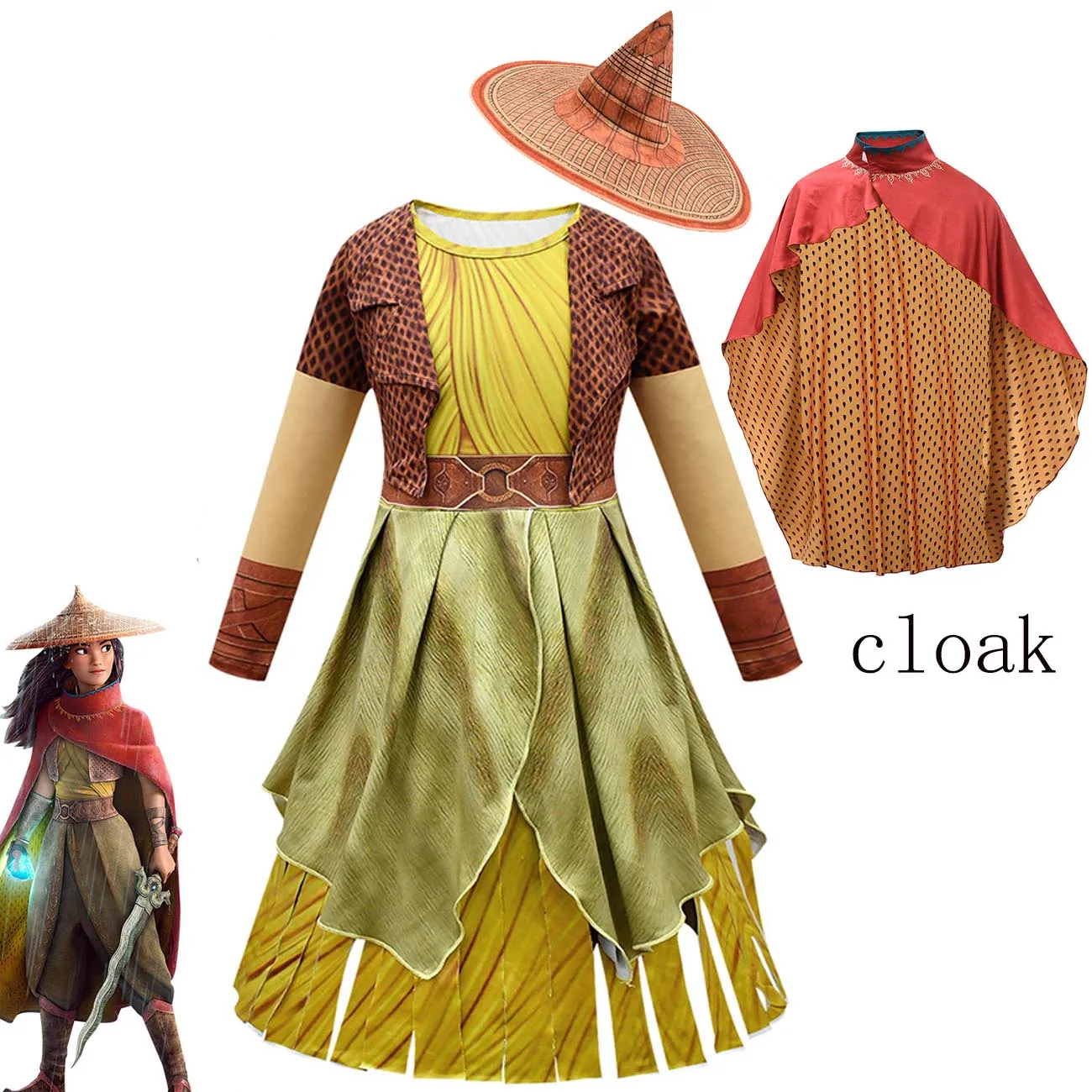 

Детский костюм на Хэллоуин для девочек, одежда для косплея и вечеринки в честь Дня Рождения с плащом, головной убор, карнавальные наряды